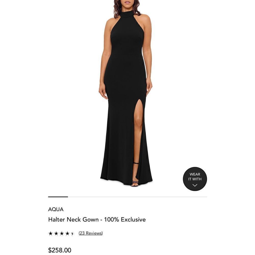 Aqua Women’s Black Halter Neck Sleeveless Maxi Dress Size 10